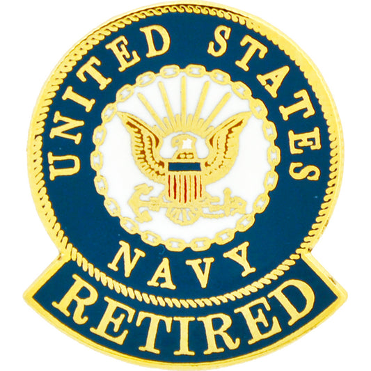 U.S. NAVY, USN RETIRED LOGO - Original Artwork, Expertly Designed PIN - 1"