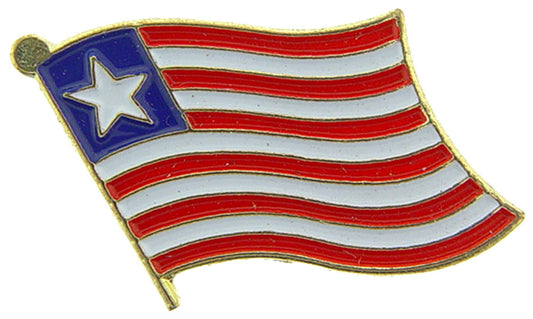 INTERNATIONAL FLAG "LIBERIA" PIN - Officially Licensed Patriotic Liberia Flag Orignal Artwork, Expertly Designed PIN, 1"