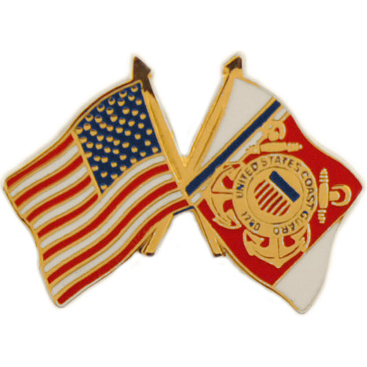 U.S. COAST GUARD, Cross Flag USA - Original Artwork, Expertly Designed PIN - 1"