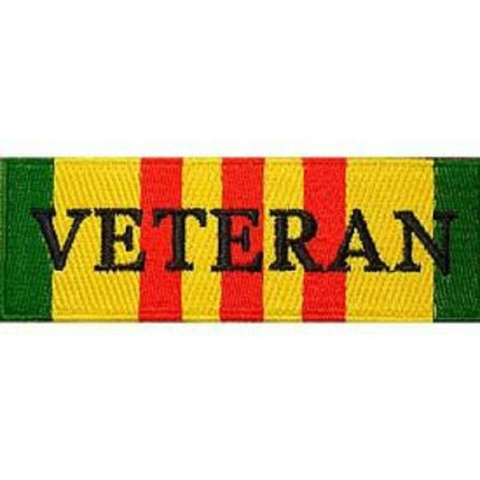 VIETNAM VETERAN PATCH - Vietnam Service Ribbon, Embroidered Novelty Patriotic Patch - 4.25"