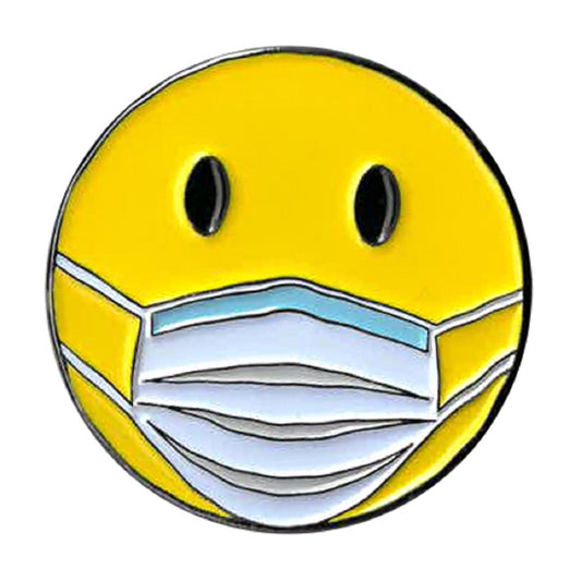SMILEY MASK ENAMEL PIN - Iconic Smiley Face with Mask Novelty Backpack Cute Enamel Lapel PIN