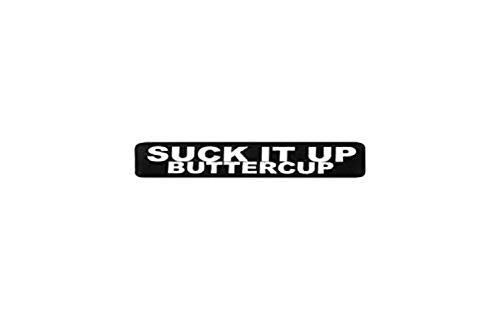 Suck It Up Buttercup Helmet Stickers - Novelty Artwork Biker Decals, 4" x 1"