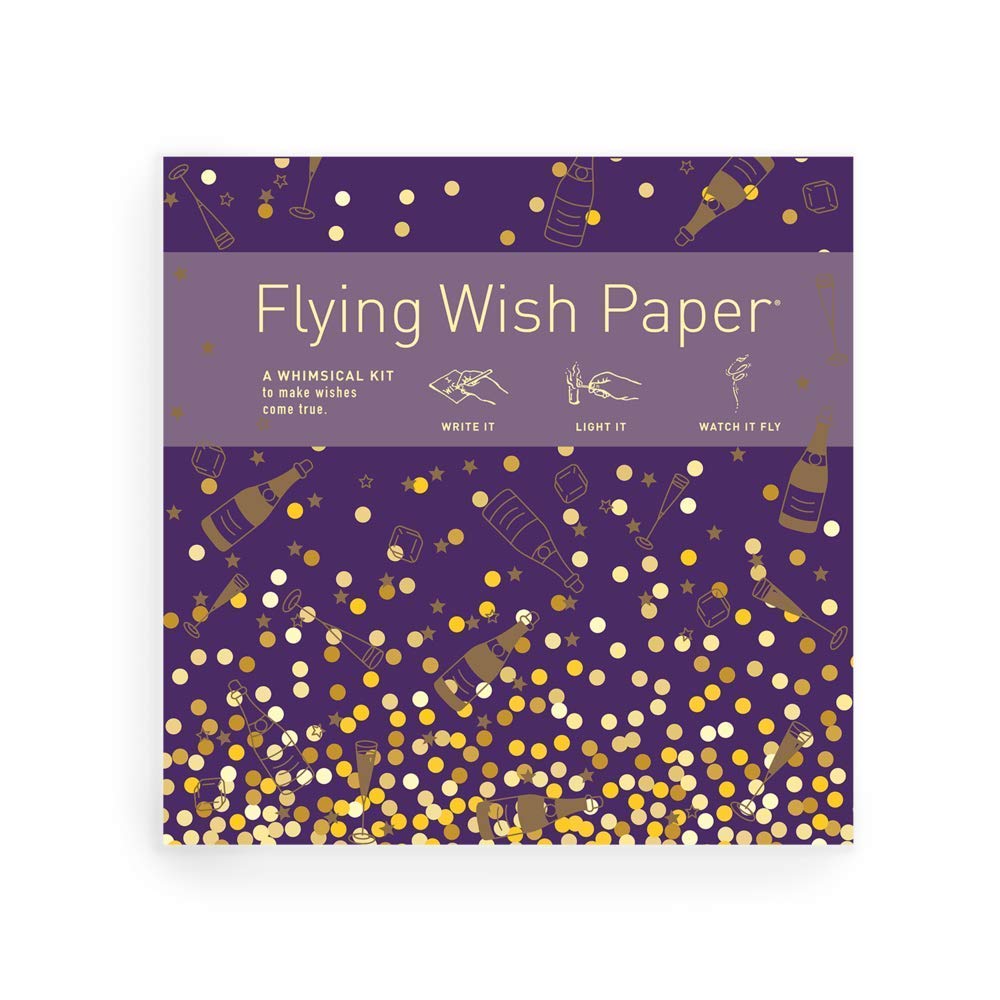 FLYING WISH PAPER® - CHAMPAGNE DREAMS - Write it., Light it, & Watch it Fly, Large Kit, 7" x 7"