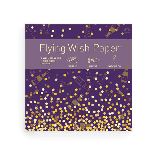 FLYING WISH PAPER® - CHAMPAGNE DREAMS - Write it., Light it, & Watch it Fly, Large Kit, 7" x 7"