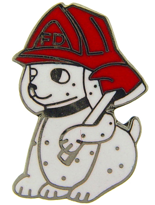 FIRE & EMS, DOG AXE - Original Artwork, Expertly Designed PIN Red White - 1"