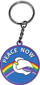 PEACE NOW DOVE SIGNS - Original Artwork 3D Rubber Keychain, Size - 3"