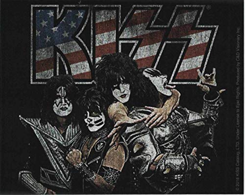 KISS, Flag Band Logo STICKER - Officially Licensed Original Artwork DECAL, 4" x 5"
