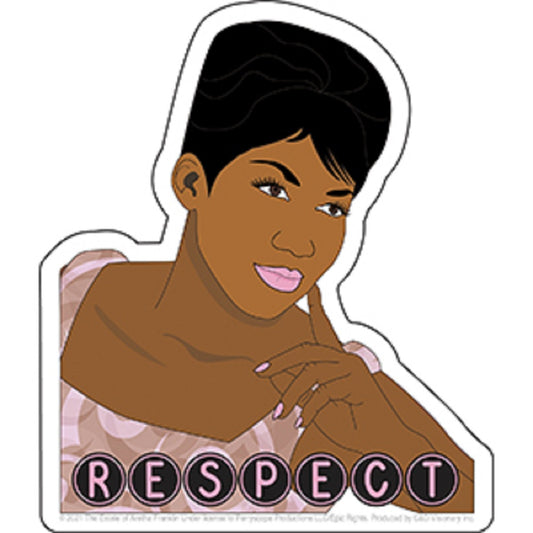 FRANKLIN ARETHA RESPECT STICKER - Officially Licensed Franklin Aretha Respect Orignal Artwork STICKER, 4.25" x 5"