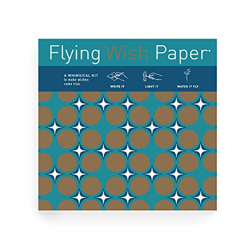 FLYING WISH PAPER® - Holiday Wrap, Original Artwork - Write it, Light it & Watch it Fly Large Kit, 7" x 7"
