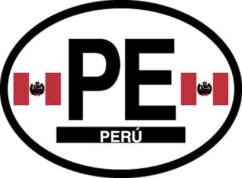 Peru oval decal for auto, truck or boat