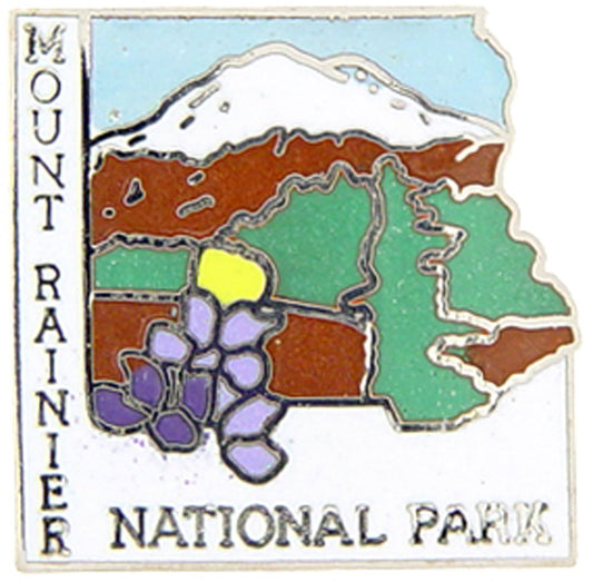USA STATES, National Park MTRANIER - Original Artwork, Expertly Designed PIN - 1"