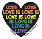 5 Stickers, LOVE IS LOVE STICKER - Love Heart Weather Resistant Long Lasting In / Out Door Die-Cut Decal Sticker - 2", 5 Pieces