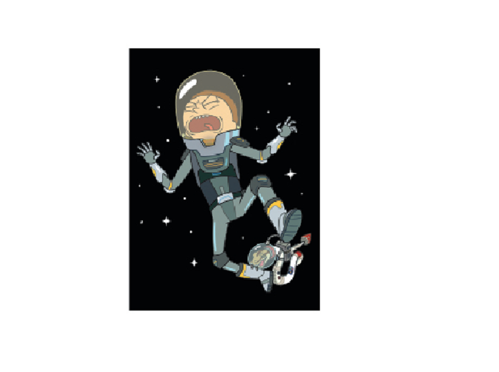 RICK & MORTY MAGNET - Officially Licensed MORTY IN SPACE Artwork Decorative Refrigerator Fridge Magnet - 2.5" x 3.5"