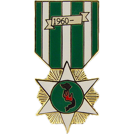 U.S. MILITARY, MEDAL VIETNAM 1960 CAMPAIGN - Original Artwork, Expertly Designed PIN - 1.1875"