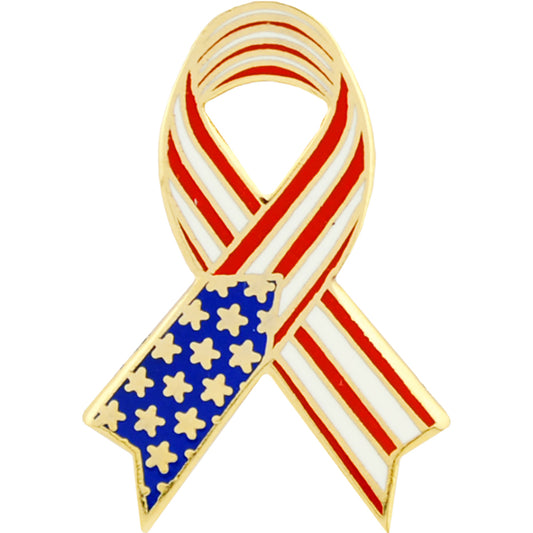 USA & PATRIOTIC, USA RIBBON - Original Artwork, Expertly Designed PIN - 1"