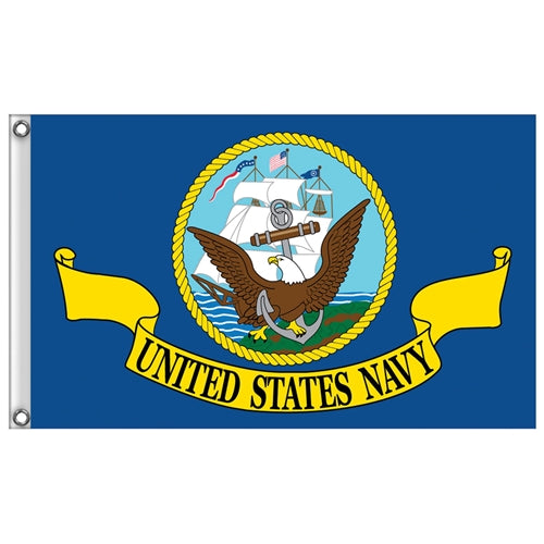UNITED STATES NAVY FLAG - Sun Resistant Waterproof USA American Patriotic USN Biker Flag - 3 ft x 5 ft