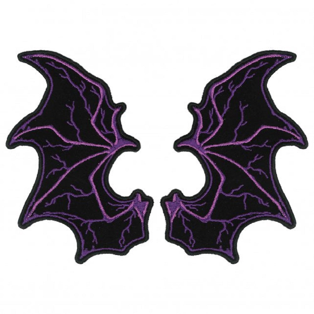 BAT WINGS PATCH - Swallowtail Butterfly Design, High Thread Rayon Iron-On Heat Sealed Backing / Sew-On PATCH - 3" x 4"