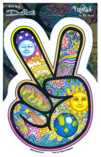 Peace Fingers - Dan Morris, Sun Protect Waterproof Vinyl Sticker Decal for Car Bumper Skateboard Laptop Luggage -4" x 6"