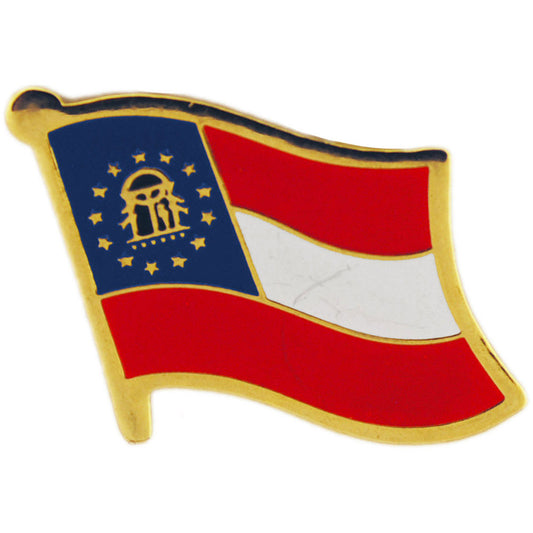 USA STATES, GEORGIA PRESENT Flag - Original Artwork, Expertly Designed PIN - 1"