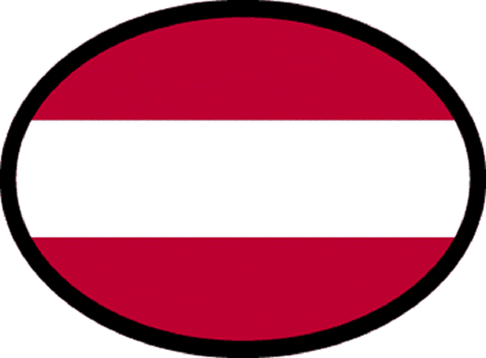 AUSTRIAN FLAG Sticker - Orignal Artwork Vinyl - Reflective Germanic Oval Decal Sticker - 3.5" x 4.75"