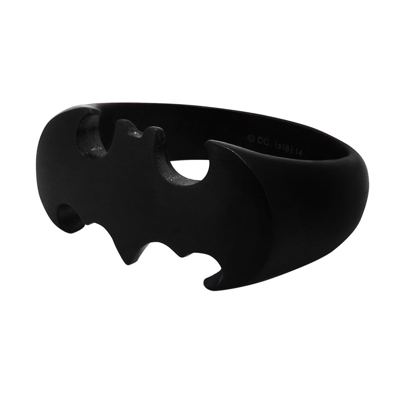 Dc Comic Batman Logo Ring - Cutout Black Mask Ring, Size - 12