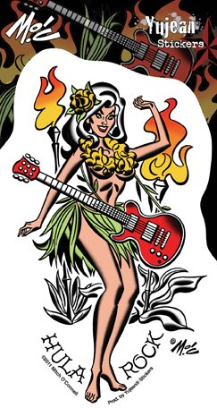 Mitch O'Connell - Hula Rock Pinup Girl - Sticker / Decal