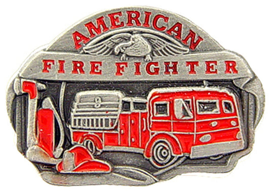 FIRE & EMS, AMERICAN FIRE FIGHTER - Original Artwork, Expertly Designed PIN - 1"