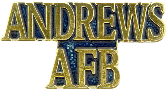 U.S. AIR FORCE, Script ANDREWS AFB - Original Artwork, Expertly Designed PIN - 1"
