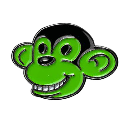 KALYNN CAMPBELL GREEN MONKEY ENAMEL PIN - American Artist's Art Green Monkey Enamel Lapel Pin - 1.25" x 1"