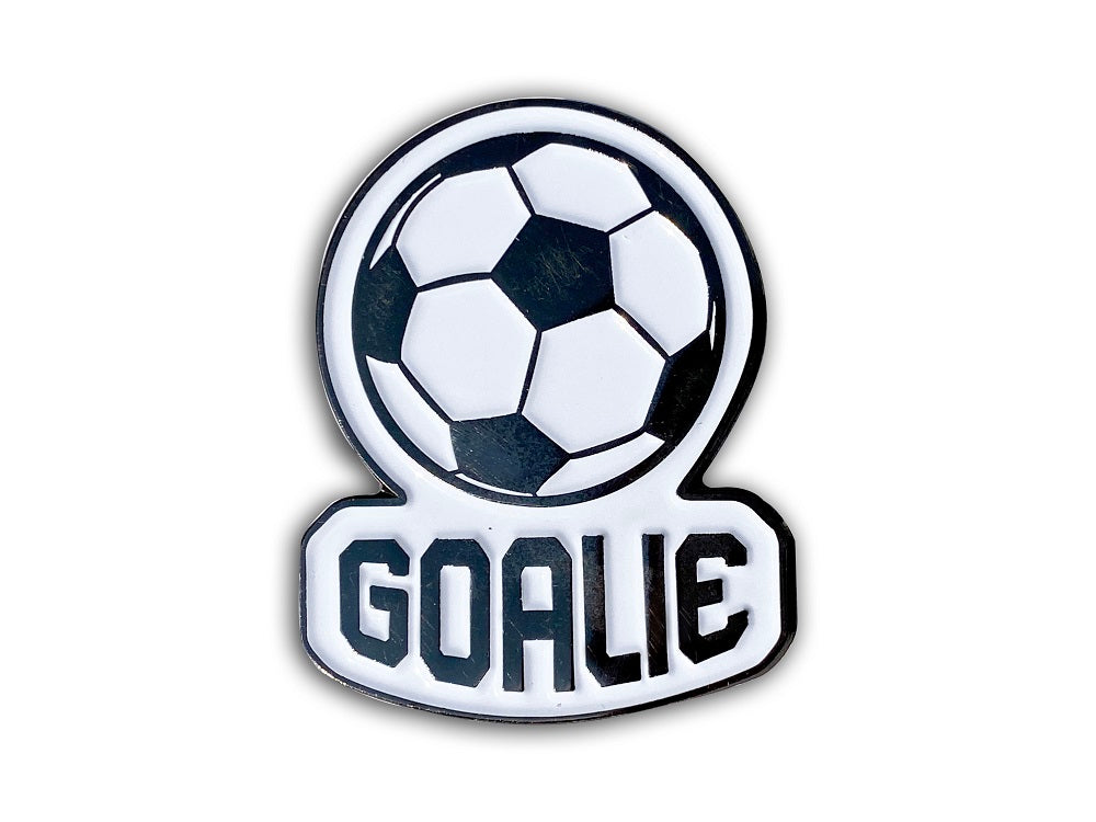 GOALIE SOCCER PIN - Soccer Ball Fans Reward Enamel Lapel PIN for GOAL KEEPERS - 3 cm x 3.25 cm