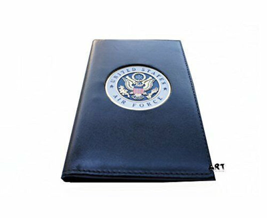 Spiral Notebook Black Padfolio Cover with Military Seal, US AIR FORCE - 3" x 5"