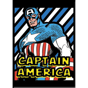 Magnet Marvel Comics Retro Captain America Stripes Action Figure, 2.5 x 3.5"