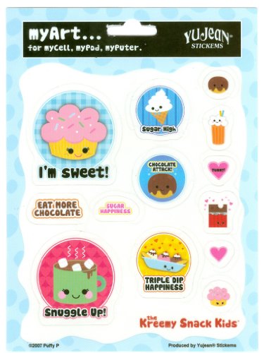 Puffy P - Kreemy Snack Kids Yummy Sweet - Multi Pack of 13 Stickers