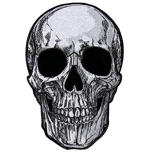 SUB SKULL, High Thread Embroidered Iron-On / Saw-On, Heat Sealed Backing Rayon PATCH - 6" x 9"