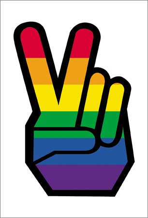 2 x NSI - Rainbow Pride Peace Fingers Postcards - 6'' x 4'' Inches