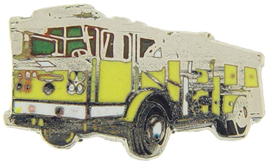 FIRE & EMS, TRUCK - Original Artwork, Expertly Designed PIN Yellow - 1"
