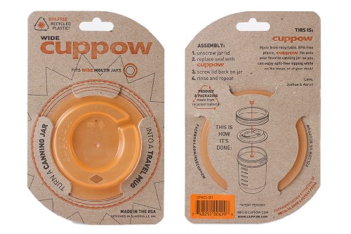 Cuppow Wide Mouth Mason Canning Jar Drinking Lid Orange