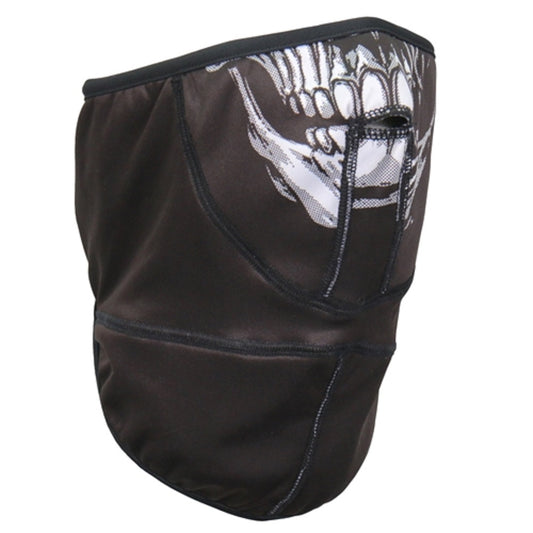 SKULL FACE WRAP - Hook and Loop Fastener Fleece Lined Soft Neck Warmer Adjustable Back Closure FACEWRAP - One Size