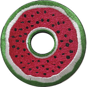 WATERMELON FRUIT RING - Original Artwork, Embroidered Iron On PATCH, 3.8" x 3.8"