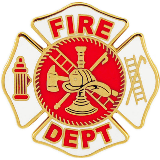 FIRE & EMS, Fire Department LOGO - Original Artwork, Expertly Designed PIN White - 1"