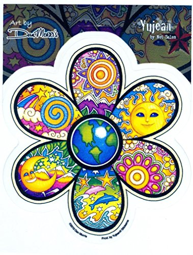 Earth Flower - Dan Morris, Waterproof Vinyl Sticker DECAL for Car Bumper Skateboard Laptop Luggage - 4.75" x 5"