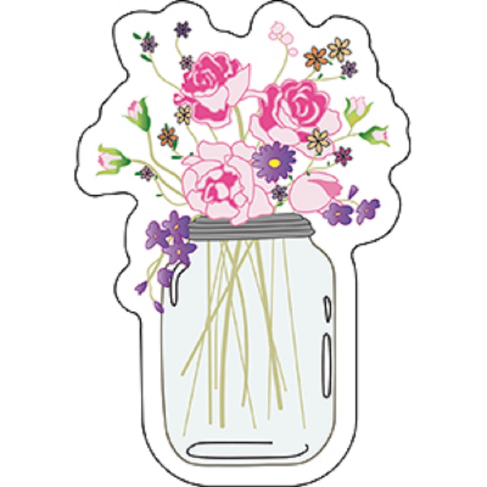 FLOWERS IN MASON JAR STICKER - Flowers Inside the Mason Jar Orignal Artwork Decal STICKER