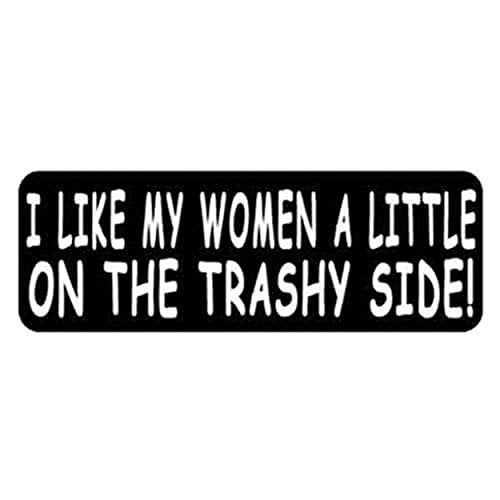 I Like My Women Motorcycle Helmet Stickers - Novelty Artwork Decals, 4" x 1"