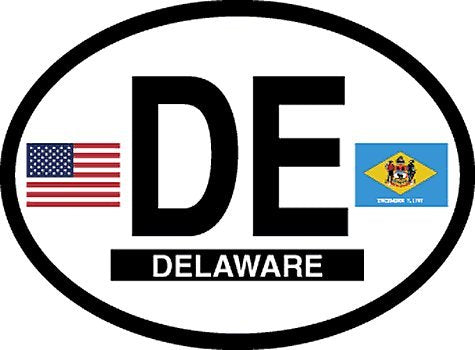 Delaware oval decal for auto, truck or boat