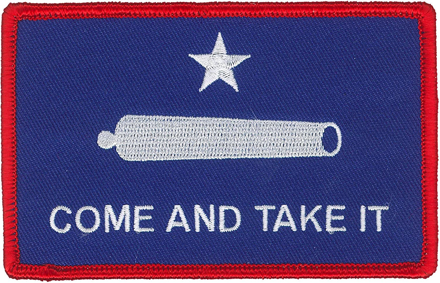 COME AND TAKE IT BLUE, PATCH - High Thread Iron-On Heat Sealed Backing Sew-On Patch - 4" x 3"