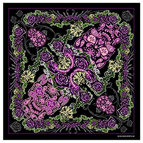 Signature Bikers Bandanas Collection Original Design, 21" x 21" - BANDANA PAISLEY SKULL