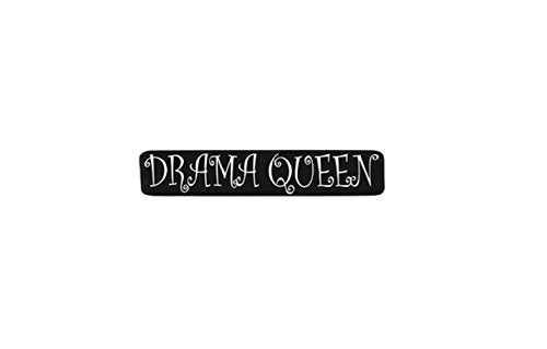 Drama Queen Motorcycle Helmet Stickers - Novelty Artwork Biker Decals, 4" x 1"