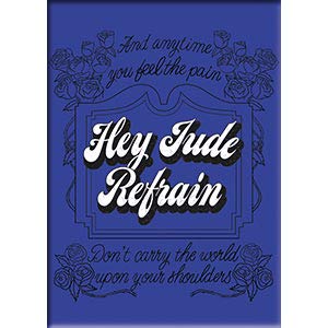 Lennon and McCartney Hey Jude Refrain - Refrigerator Magnet - 2.5" X 3.5"
