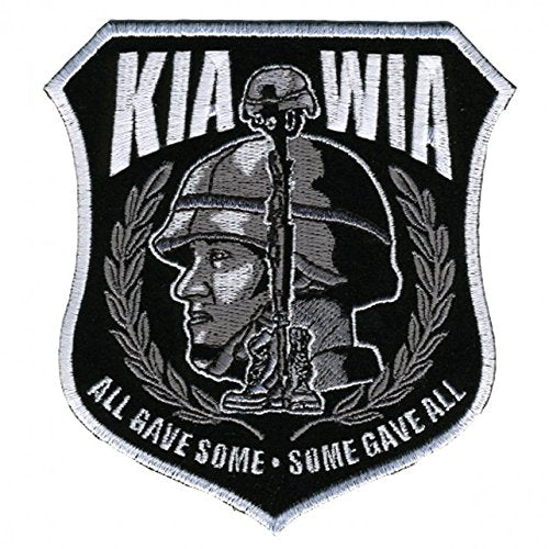 ALL GAVE SOME; SOME GAVE ALL, High Quality Iron-On / Saw-On Rayon MILITARY KIA MIA PATCH - 10" x 11"