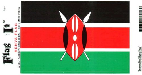 Kenya flag decal for auto, truck or boat